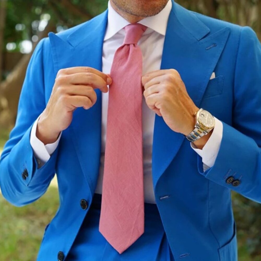 OTAA Dusty Rose Pink Linen Necktie